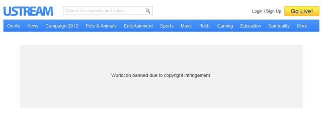 Worldcon banned by UStream for copyright infringement